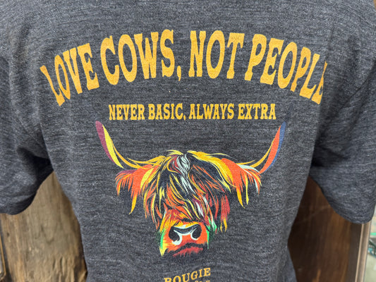 Short Sleeve Gray "Love Cows, Not People" Unisex TShirt