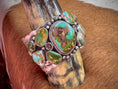 Load image into Gallery viewer, Native American Sterling Silver Turquoise Statement Cuff - Artist Signed