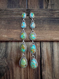 Load image into Gallery viewer, Native American Sterling Silver Turquoise Dangle Earrings, Artist Signed
