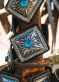 Load image into Gallery viewer, Large Statement Turquoise and Sterling Silver Concho Belt
