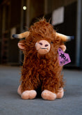 Load image into Gallery viewer, Stuffed Highland Cows complete with the Bougie Ear Tag
