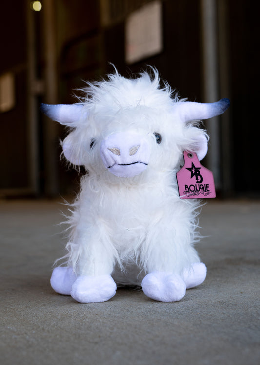 Stuffed Highland Cows complete with the Bougie Ear Tag