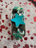 Load image into Gallery viewer, Gorgeous Statement Cuff with 5 Slab Turquoise Stones hand cut in a shape of stars.