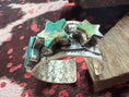 Load image into Gallery viewer, Gorgeous Statement Cuff with 5 Slab Turquoise Stones hand cut in a shape of stars.
