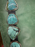 Load image into Gallery viewer, Gorgeous Native American Baby Blue Turquoise Slab Concho Belt