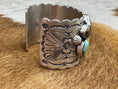 Load image into Gallery viewer, Native American Sterling Silver Turquoise Statement Cuff - Artist Signed