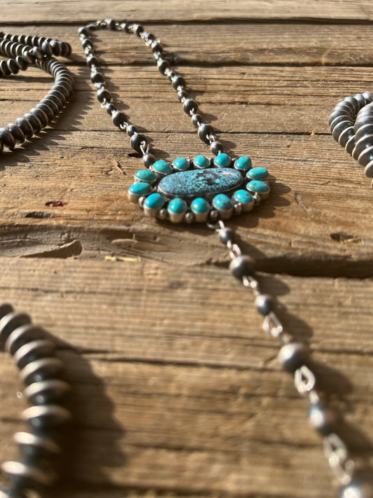 Sterling Silver Turquoise Lariat Necklace