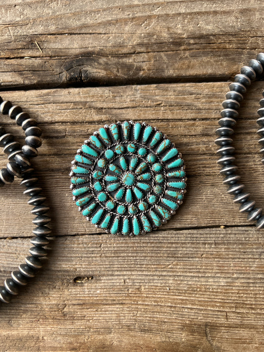 Sterling Silver Turquoise Cluster Pin
