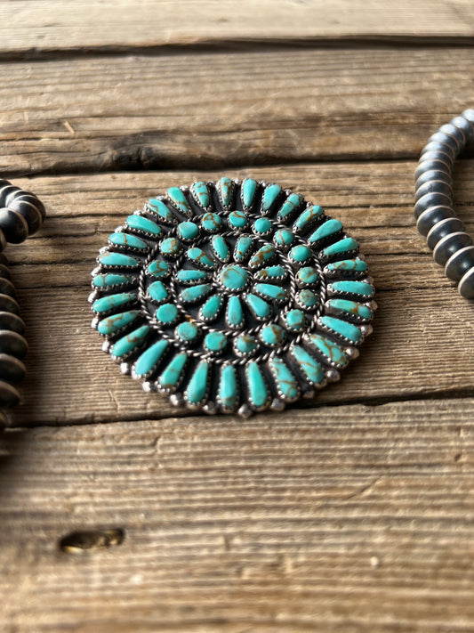 Sterling Silver Turquoise Cluster Pin