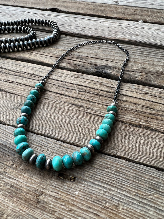 Sterling Silver Turquoise Stackable Necklace