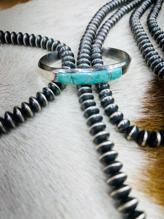 Sterling Silver Turquoise Inlay Cuff