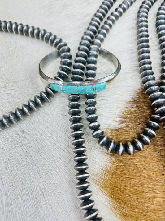 Sterling Silver Turquoise Inlay Cuff