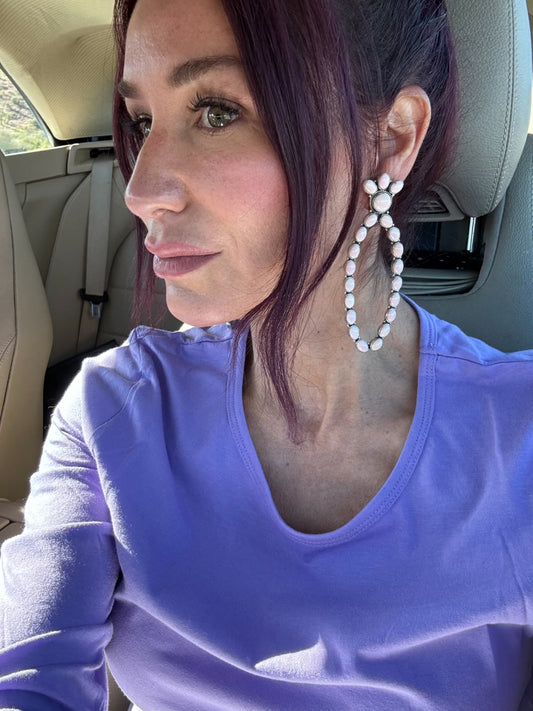 Pink Conch Native American Handcrafted Statement Earrings