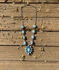 Load image into Gallery viewer, Dry-Creek Turquoise Sterling Silver Lariat Necklace/Earring Set
