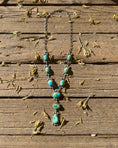 Load image into Gallery viewer, Sonora Gold Lariat Necklace/Earring Set. Sterling Silver and Marked by Artist
