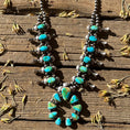Load image into Gallery viewer, Gorgeous Sterling Silver Sonora Gold Turquoise Squash Blossom
