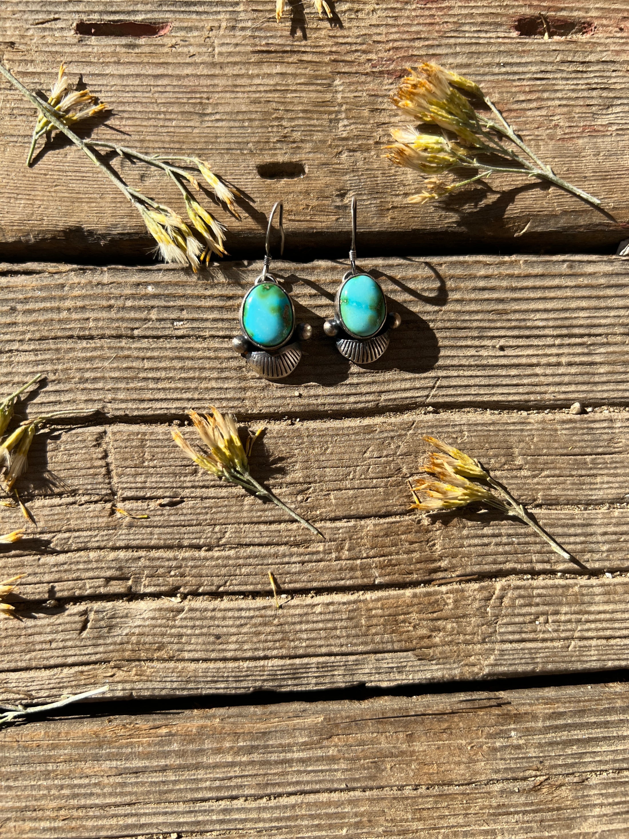 Gorgeous Sterling Silver Sonora Gold Turquoise Squash Blossom