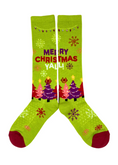 Load image into Gallery viewer, Lucky Chuck Merry Christmas Y'all Lime Green Performance Socks