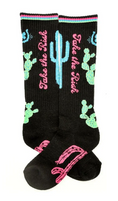 Load image into Gallery viewer, Lucky Chuck Performance Socks Take the Risk Neon Black