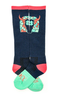 Load image into Gallery viewer, Lucky Chuck Performance Socks Lucky Clover Seer Head Navy/Pink