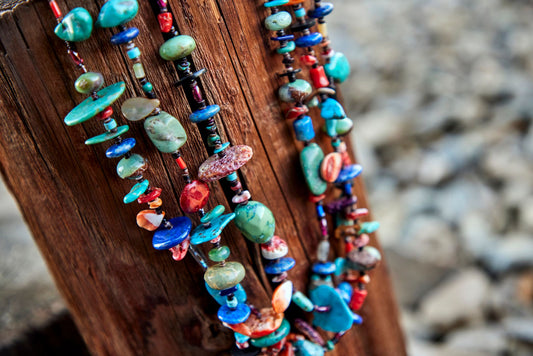 Native American Layered Necklace With Spiny Oyster & Turquoise