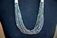 Load image into Gallery viewer, Native American Sterling Silver Layered Navajo Multi-Color Bead 12 Strand Necklace
