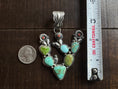 Load image into Gallery viewer, Native American Handmade Turquoise Cactus Sterling Silver Pendent - Artist Stamped
