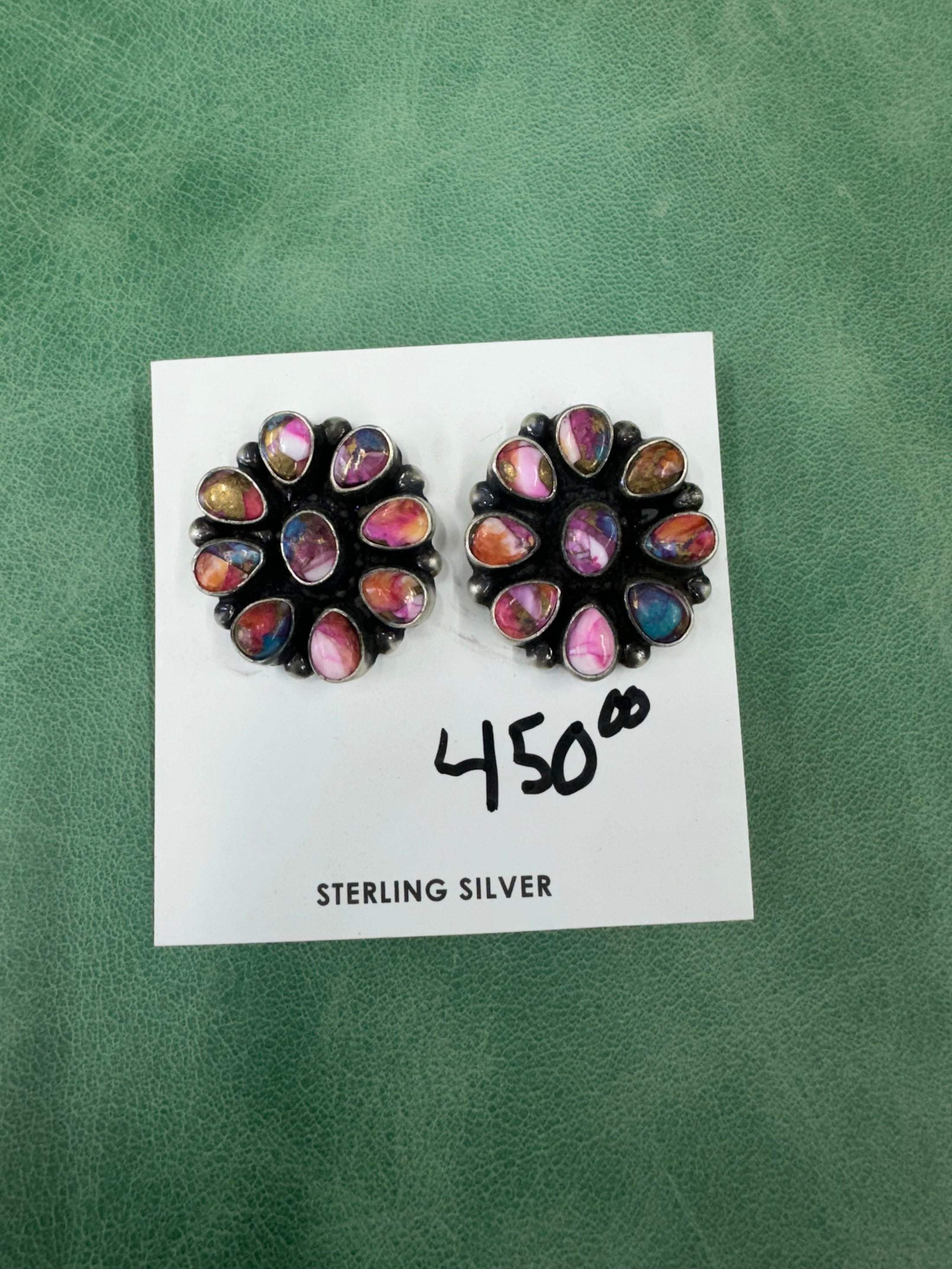 spiny oyster cluster earrings