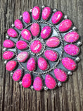 Load image into Gallery viewer, Native American Pink Opal Cluster Sterling Silver Earrings - Artist Stamped
