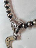 Load image into Gallery viewer, Native American sterling silver  Handmade Horseshoe Pendent with Stone - Artist Signed
