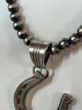 Load image into Gallery viewer, Native American sterling silver  Handmade Horseshoe Pendent with Stone - Artist Signed
