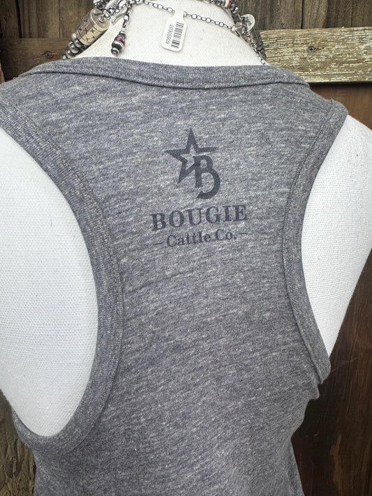 Gray Multi Color Highland Cow Racerback Tank Top