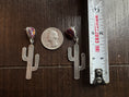 Load image into Gallery viewer, Native American Handmade Sterling Silver Cactus Earring with Purple/Orange Spiny Oyster
