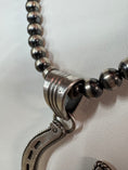 Load image into Gallery viewer, Native American sterling silver  Handmade Horseshoe Pendent with Stone - Artist Signed

