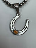 Load image into Gallery viewer, Native American sterling silver  Handmade Horseshoe Pendent with Stone - Artist Signed
