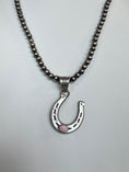 Load image into Gallery viewer, Native American sterling silver  Handmade Horseshoe Pendent with Stone - Artist Signed
