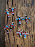 Load image into Gallery viewer, Dragon Fly Sterling Silver Post Earring with Stone Inlay
