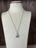 Load image into Gallery viewer, Bougie turquoise ear tag necklace
