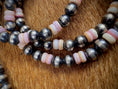 Load image into Gallery viewer, Pink Conch & Sterling Silver Bead Stretch Bracelet
