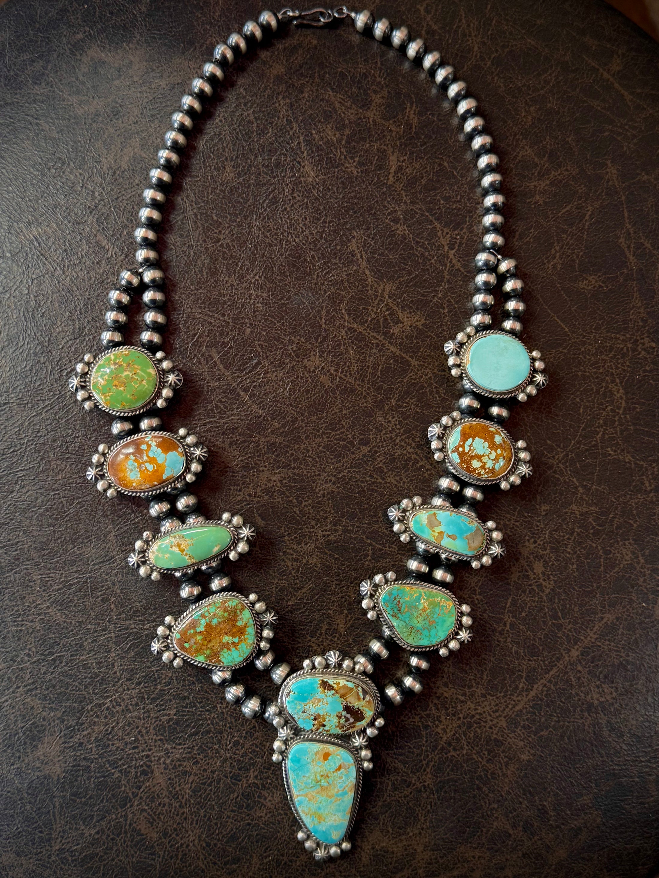 Native American Sterling Silver Turquoise Necklace