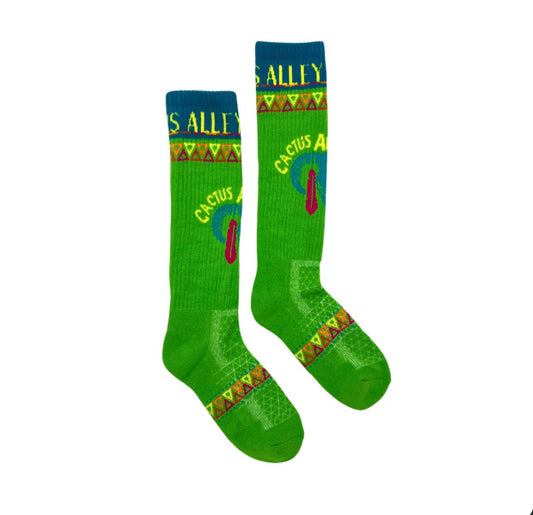 CACTUS ALLEY - SOUTHWEST GREEN PERFORMANCE SOCKS