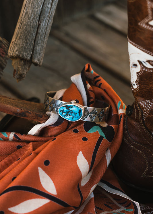 Sterling Silver Sleeping Beauty Turquoise Cuff Bracelet