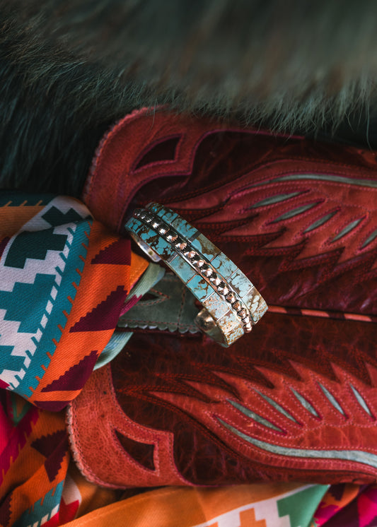 Gorgeous Turquoise Inlay Cuff Bracelet