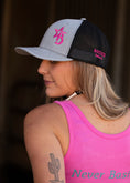 Load image into Gallery viewer, Pink & Grey Snapback With Bougie Brand
