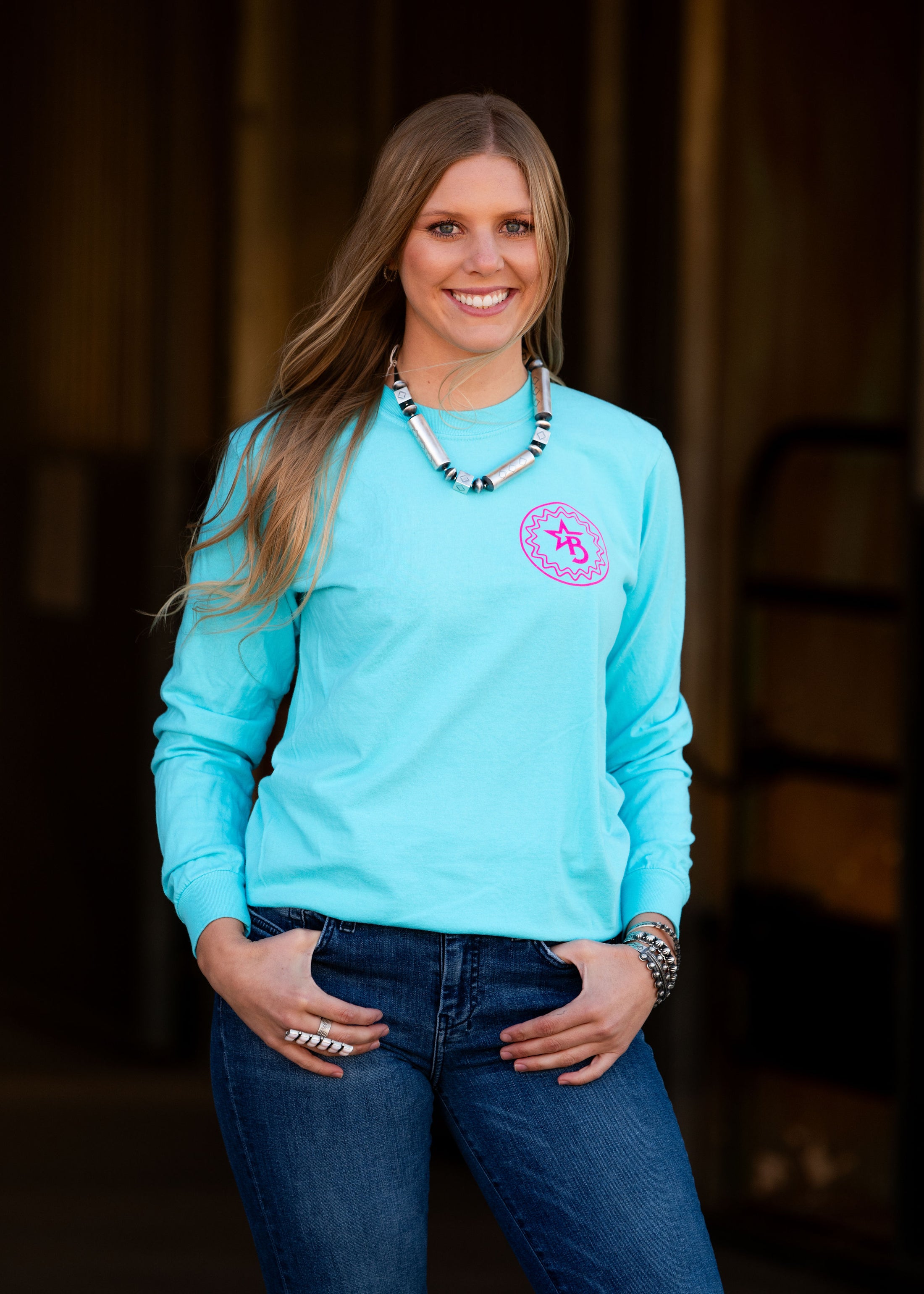 Unisex Teal Long Sleeve "Never Basic Always Extra"