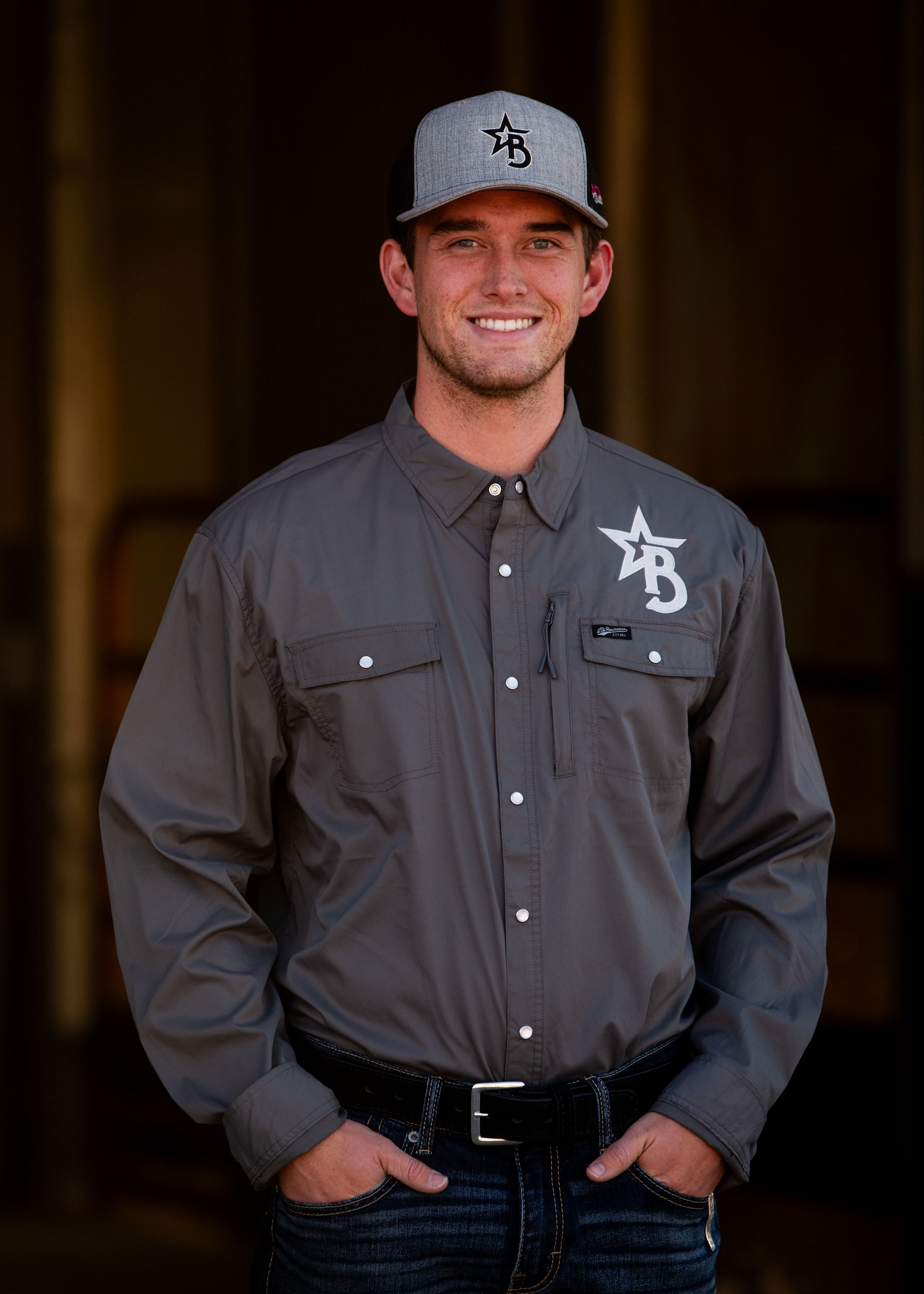 Grey STS Mens Button Down Shirt