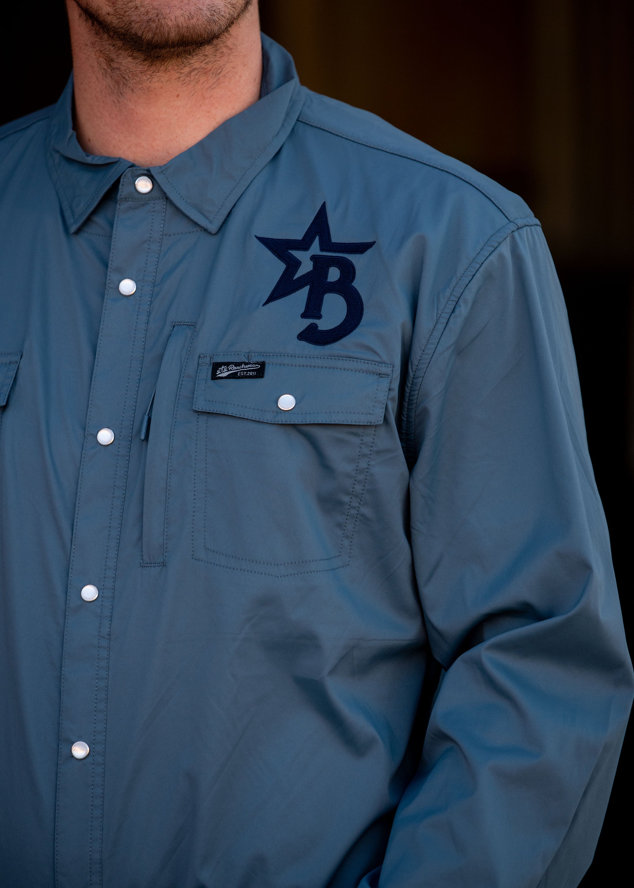 Blue  STS Mens Button Down Shirt