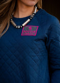 Load image into Gallery viewer, Navy Quilted Crew Neck
