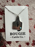 Load image into Gallery viewer, Reversible Bougie Cattle Company Dog  Tag Necklace with Turquoise Stone

