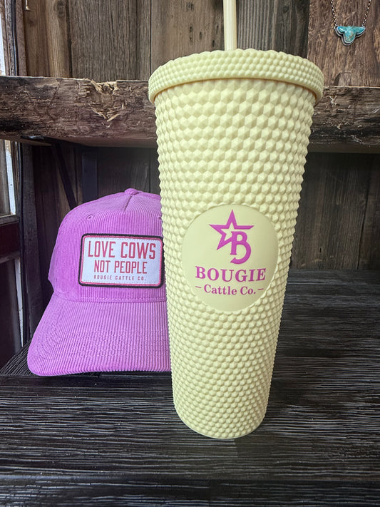 Stunning Hot 24oz Tumbler in Yellow Diamond Cup/Tumbler Large with Matching Straw and Lid